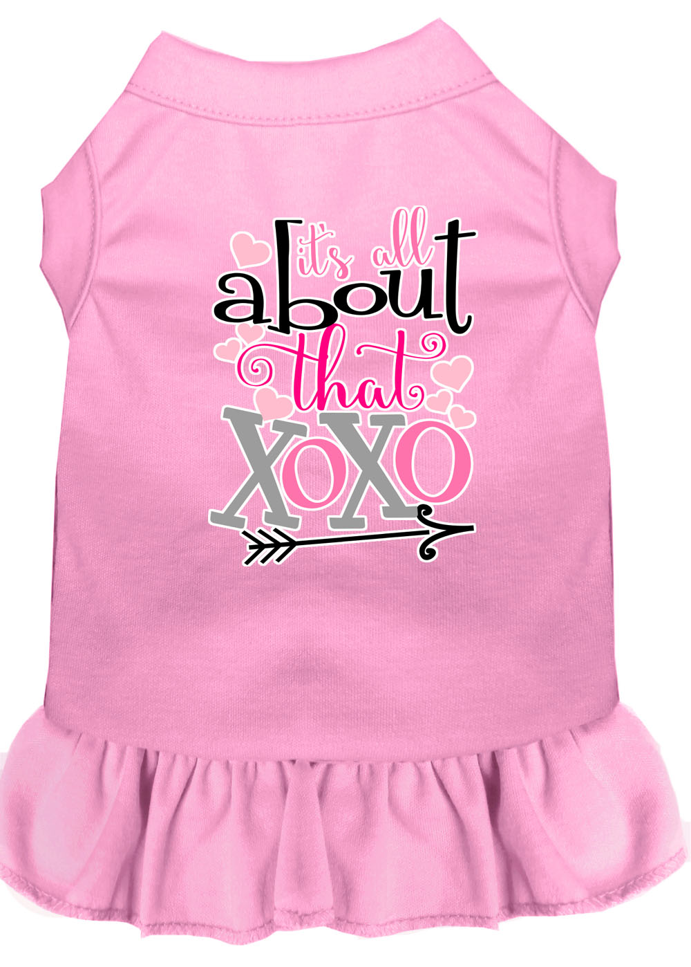 All about the XOXO Screen Print Dog Dress Light Pink 4X